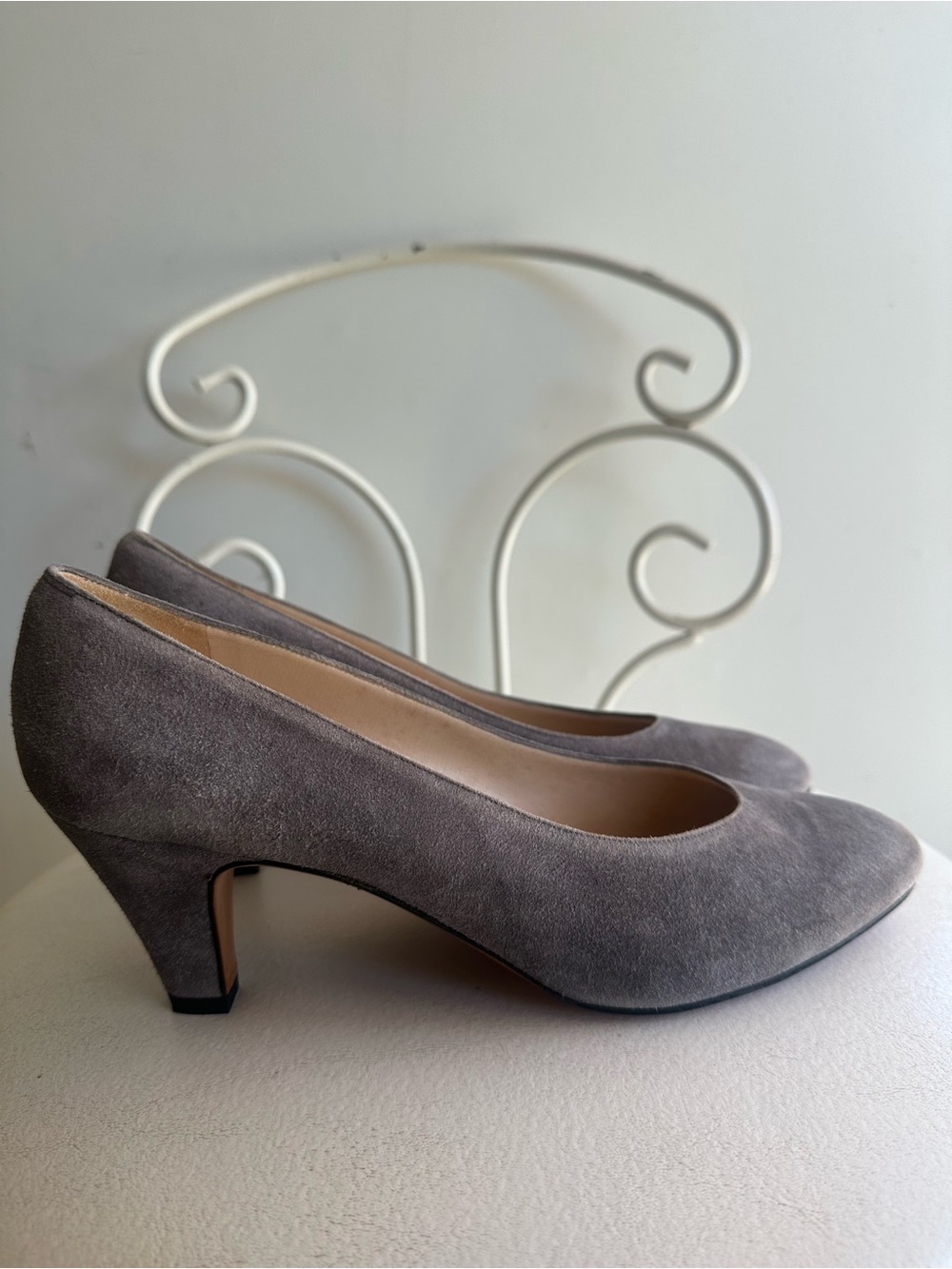 Salvatore Ferragamo Taupe Suede Women's Flats